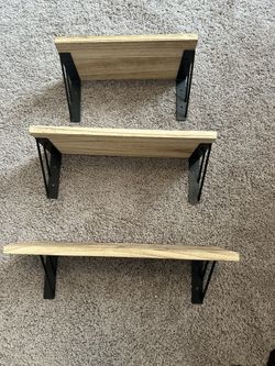 Wood shelves