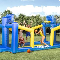 14' Shaq Constant Air Inflatable Basketball Court with Sprinkler and Pump