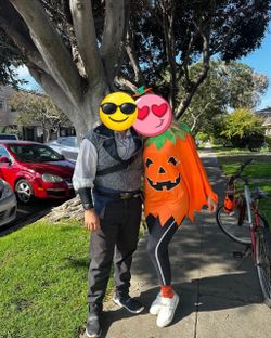 Cute Halloween Couples Costumes - Pirate & Pumpkin Set (Men's L/XL & Women's M/L)