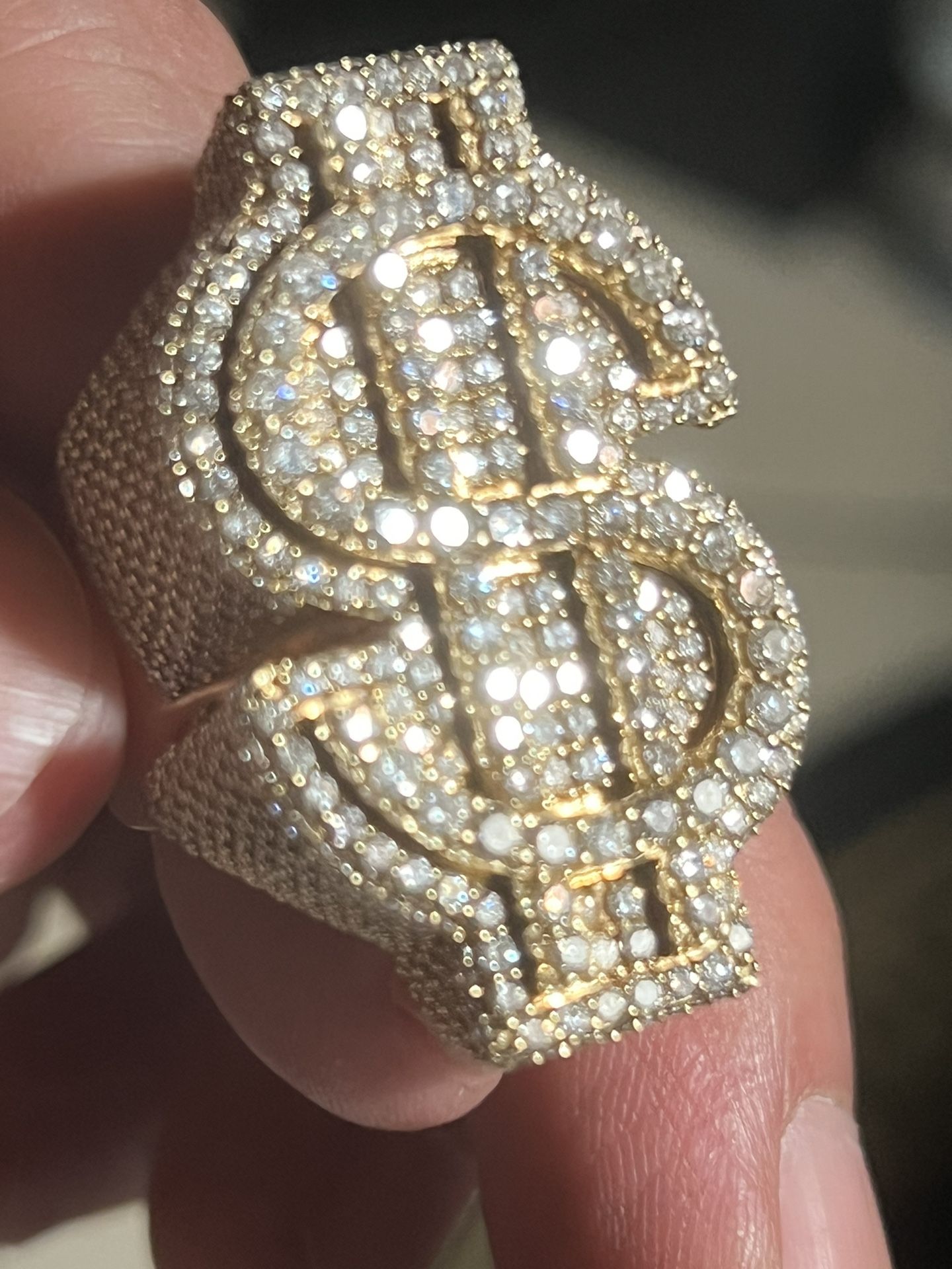 Diamond Ring Huge Money Sign 3d