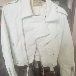 Vintage Calvin Klein White Leather Jacket