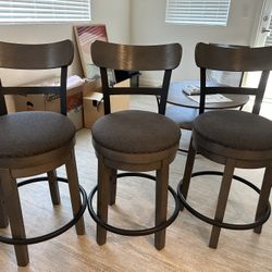 Set of 3 Ashely’s Furniture Bar Stools 