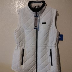 Nautica Quilted Puffer Vest Womens Large White New