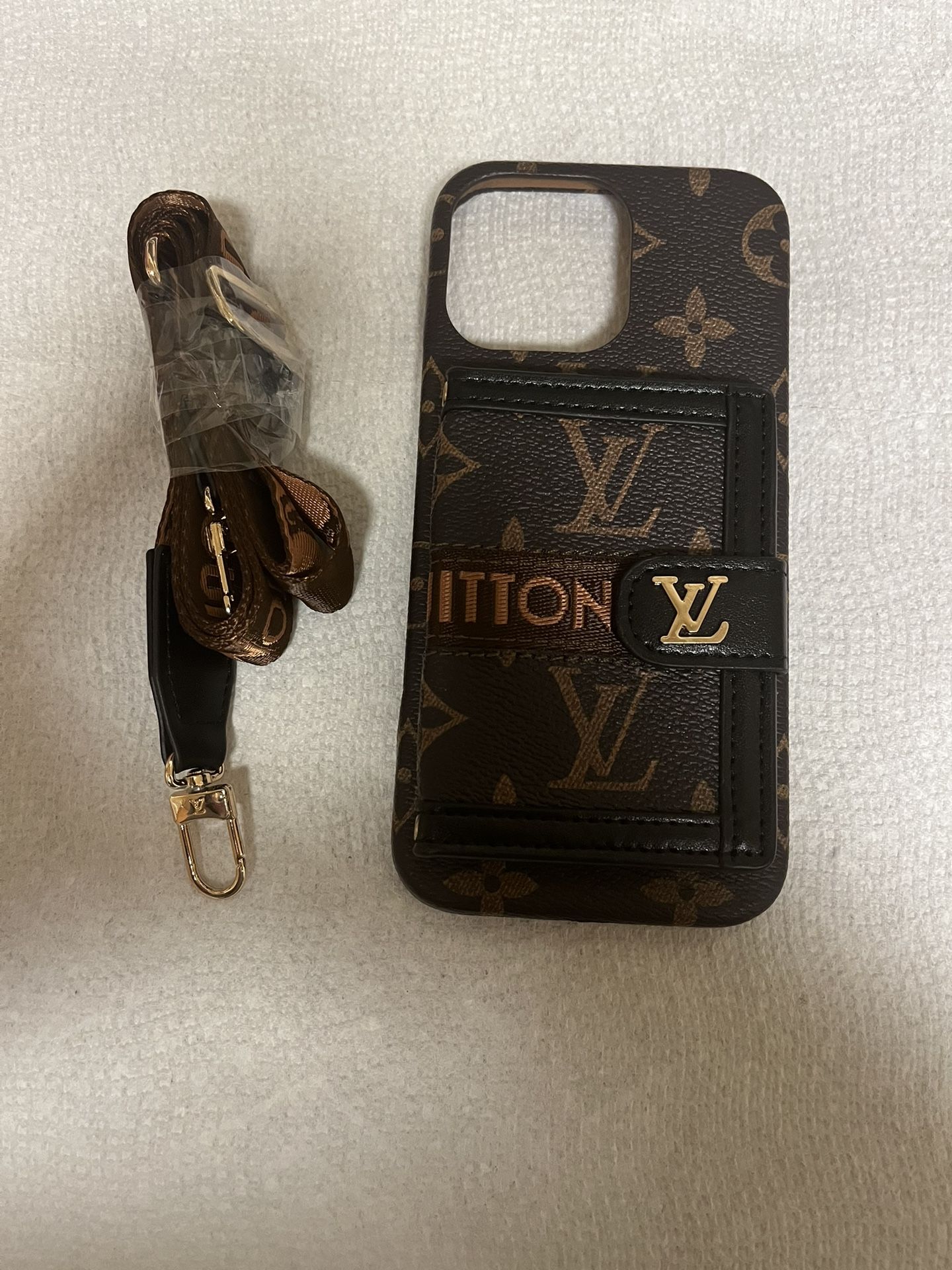 iPhone 16 Pro Case Monogram iPhone Case With Wallet And Strap Black -DL240329