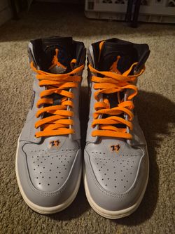 Air Jordan 1 Mid Grey Orange Sneakers