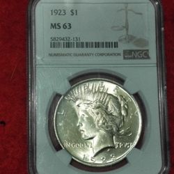1923 Ms63 Peace Dollar