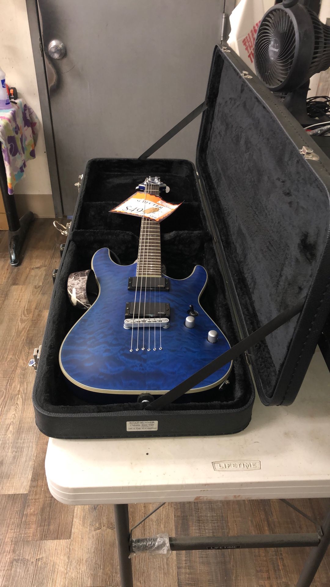 96091 Schecter C1-platinum 6-string Satin Midnight Blue Electric Guitar W/ Hard Case 564233