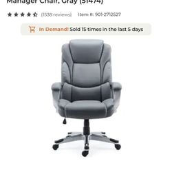 Quill Brand® Mcallum Bonded Leather Manager Chair, Gray