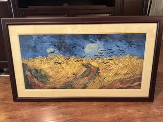 Framed Vincent van Gogh "Wheat Field with Crows" Museum Poster