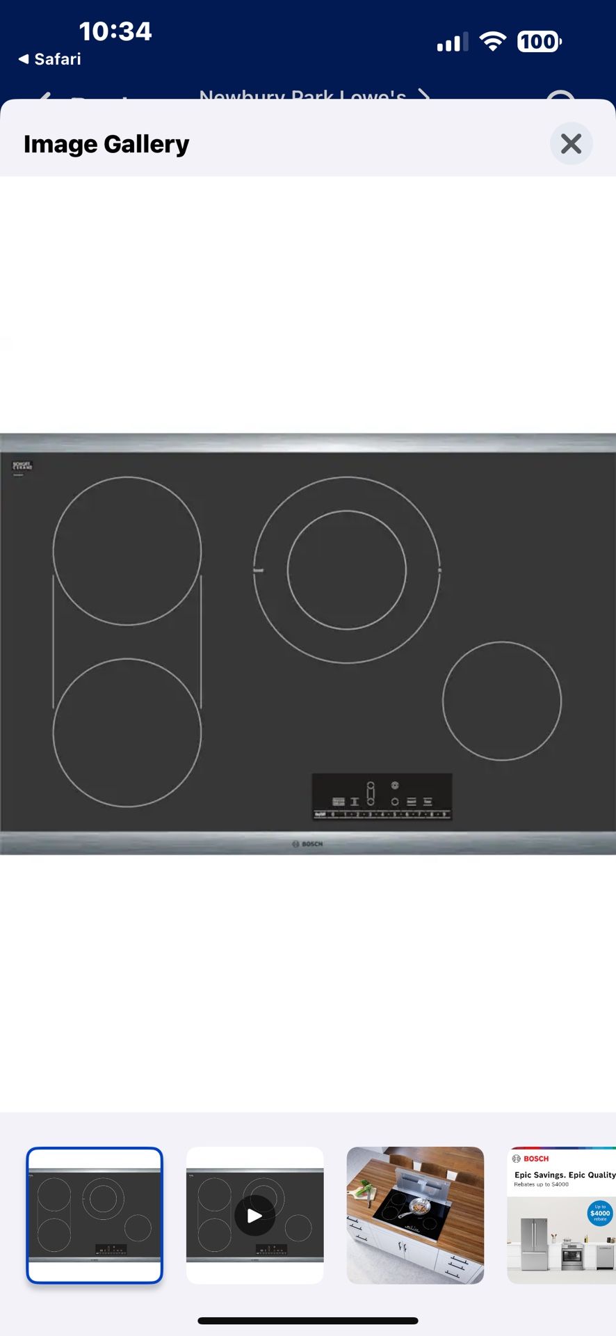 NEW BOSCH 800 Series 4 ELEMENT. ELECTRIC COOKTOP WITH A 3YEAR EXTENDED WARRANTY FULLY TRANSFERABLE 6/13/25