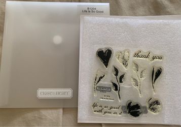 10 Piece Acrylic Stamp Set LIFE IS GOOD Scrapbook Cards