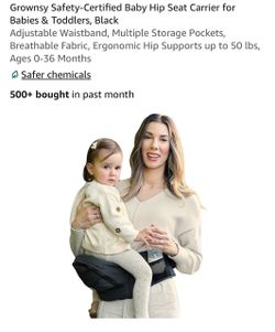 Grownsy Baby Hip Seat Carrier, Black