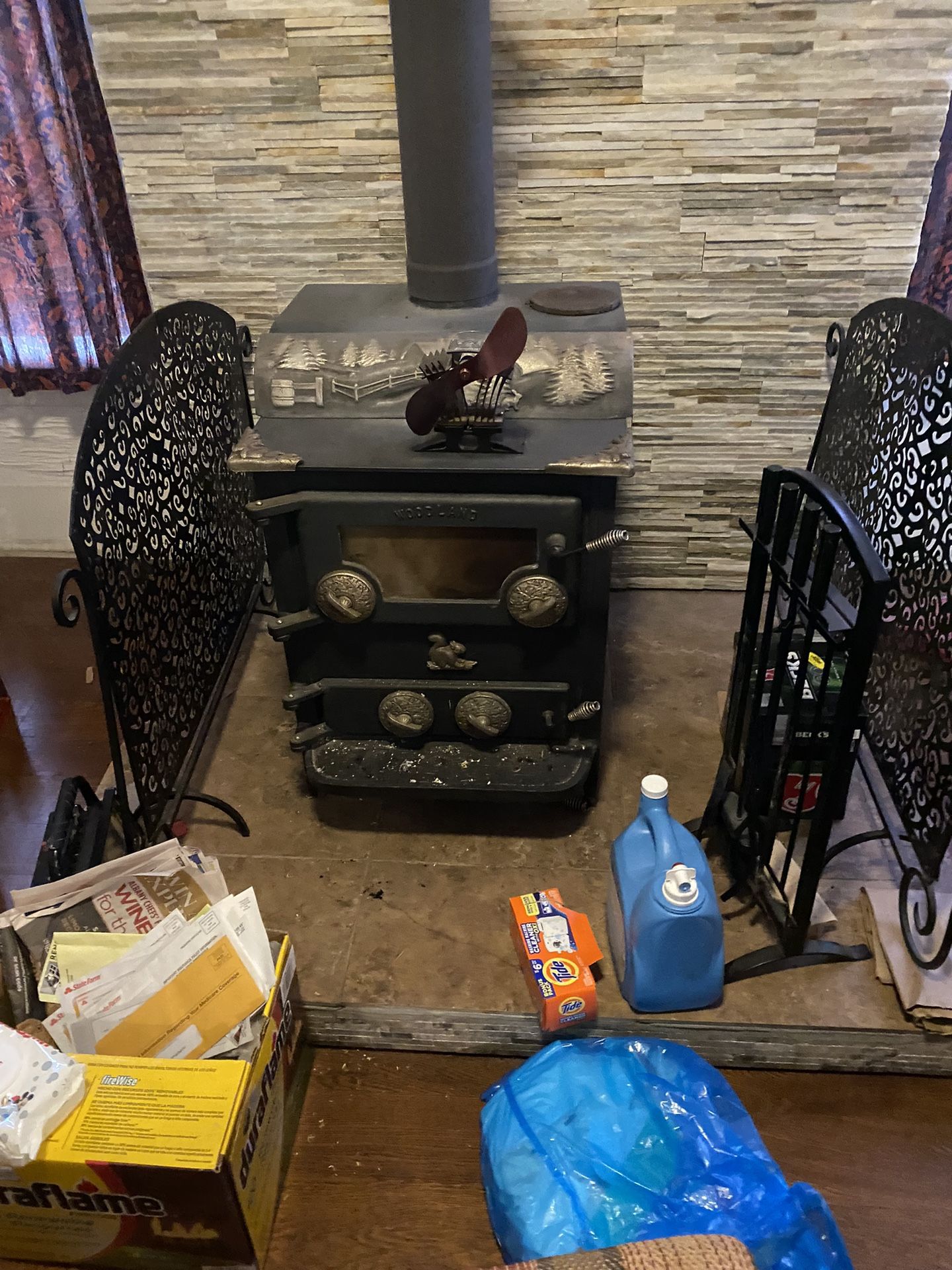Antique wood-burning stove