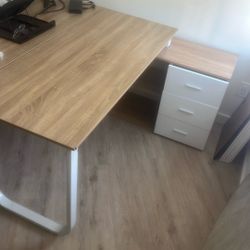 L-Shape Computer DESK with Drawers 