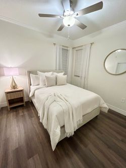 Queen bed frame and boxspring