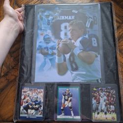 Framed NFL Dallas Cowboys Picture With Collectors Cards