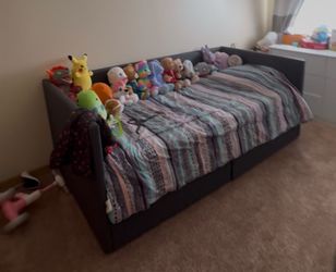 DHP TWIN BED UPHOLSTERED *Frame Only*