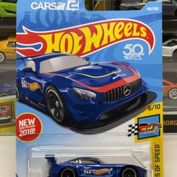 🇩🇪 HOT WHEELS 2017 - Blue ‘16 Mercedes AMG GT3 - Legends of Speed 196/365 - 1:64
