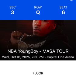 NBA Youngboy MASA Tour Floor Seat Ticket