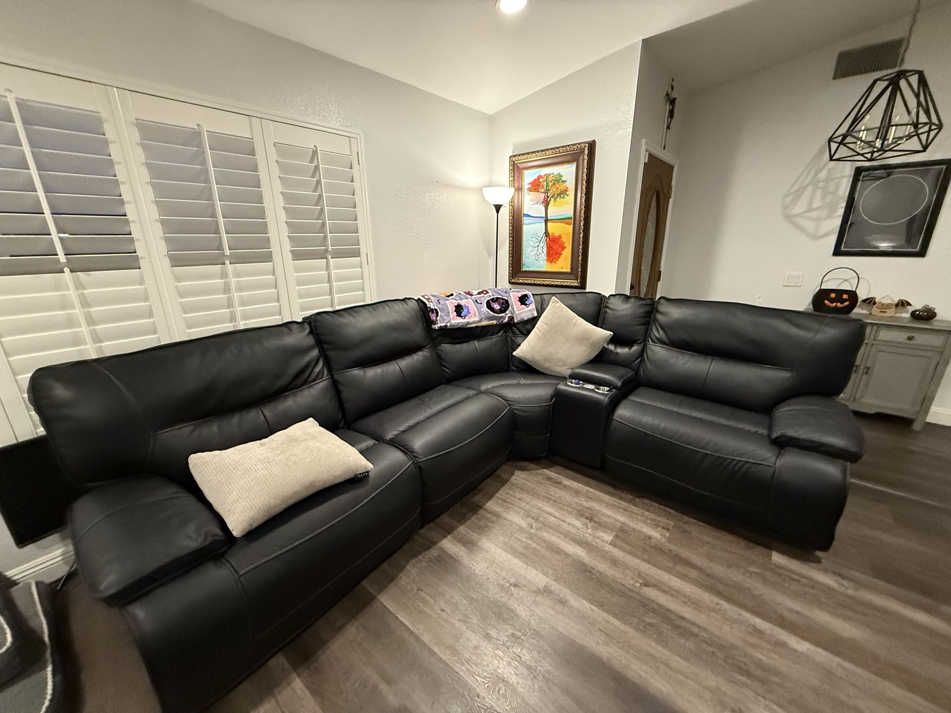 Black Leather Sectional Couch – Power Recliners + Recliner