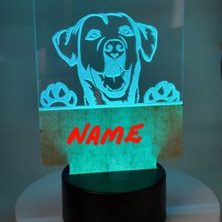 Personalized Custom Dog Breed LED Light, Night Light  Retriever