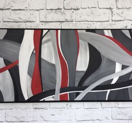 Red/Black/Grey/White Abstract Painting