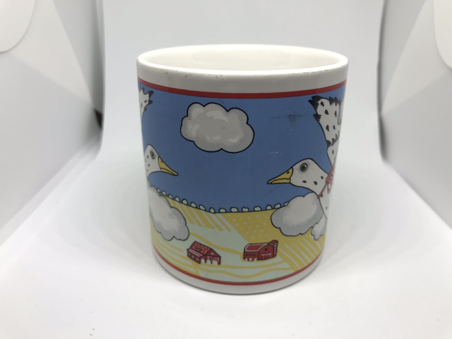 Andrea West Sigma Tastesetter Ceramic Coffee Tea Cup Collection Goose flying Over Farm