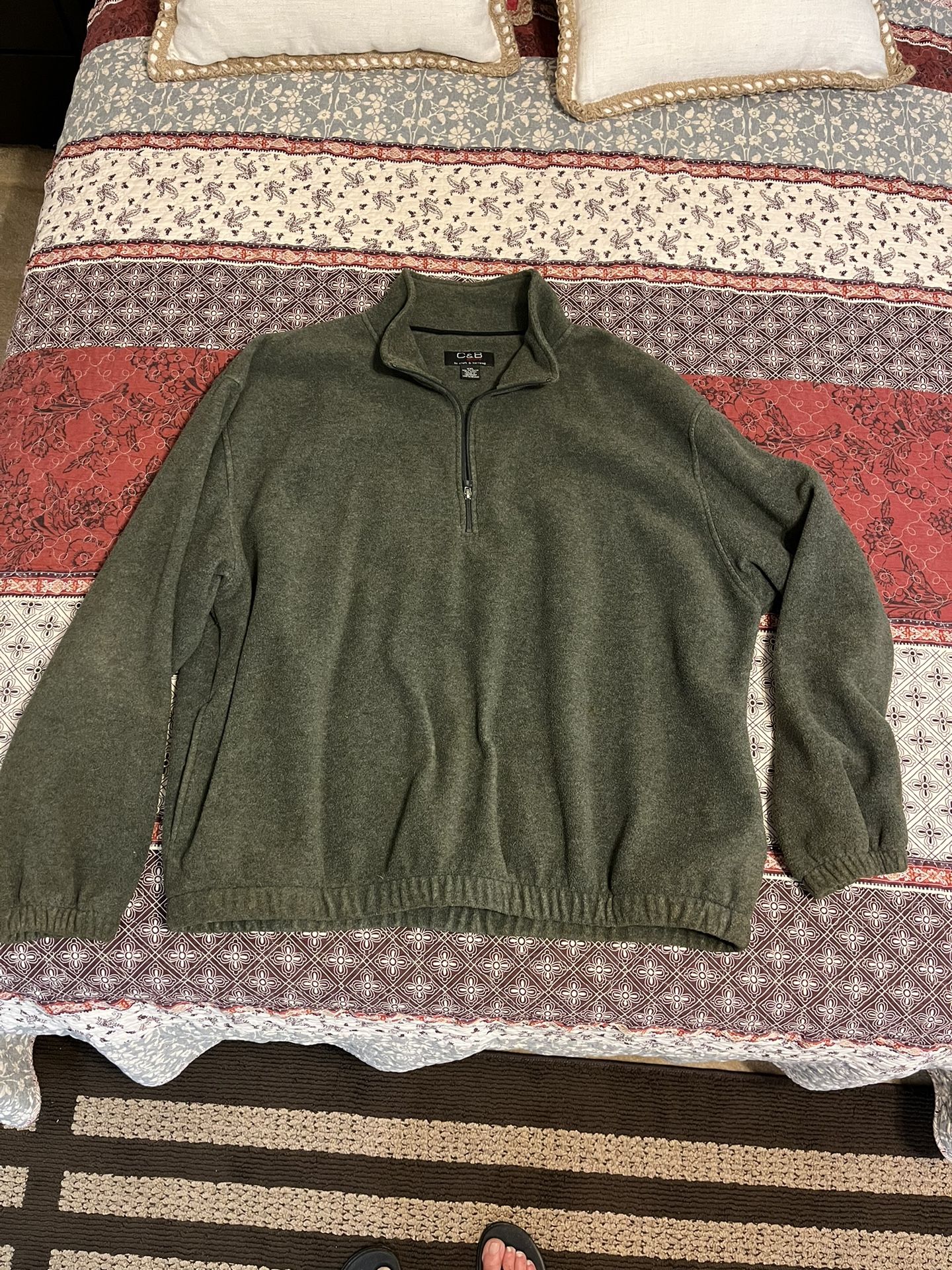 FLEECE - DARK GREEN - MEN’S XXL - CROFT & BARROW NEW W/OUT TAGS