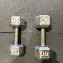 Metal Dumbbells 20 And 30 Pounds