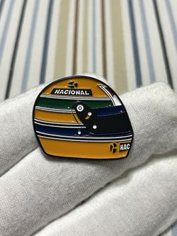 Ayrton Senna Vintage Pin Helmet National F1 Formula1 Custom