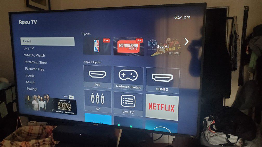 60 Inch Roku TV (Perfect Condition) W/TV Stand!