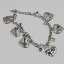 BGE Hearts Charm Bracelet, silver