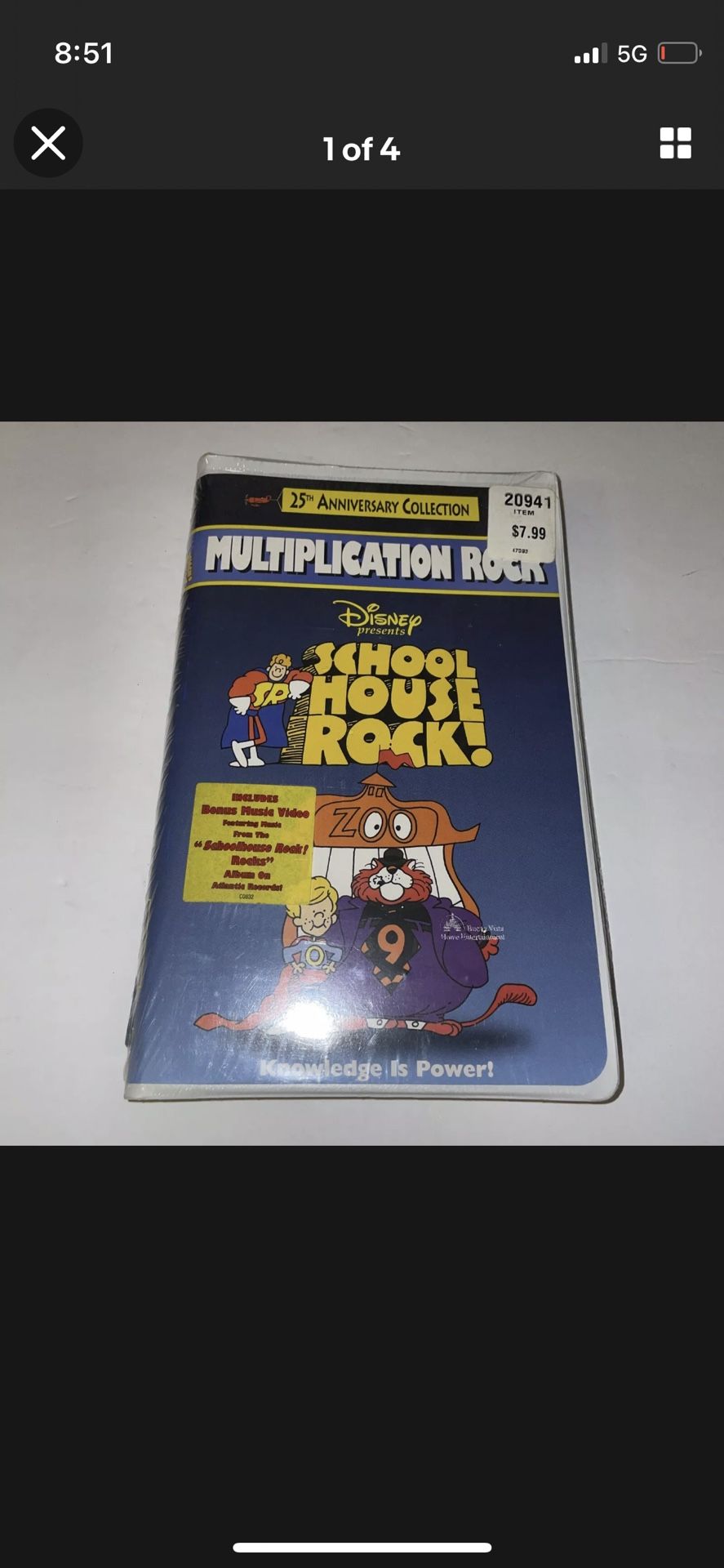 NEW Schoolhouse Rock - Multiplication Rock (VHS, 1998, Clam Shell) Disney Sealed