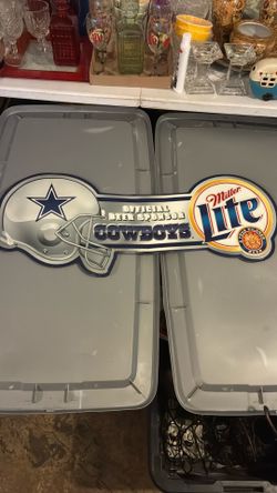 Vintage 2003 Miller Lite Official Beer Sponsor Dallas Cowboys Helmet Bar Sign