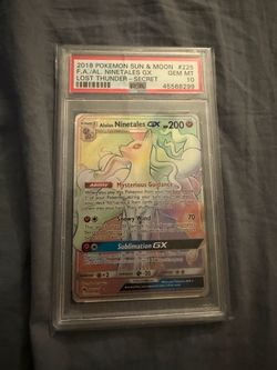 2018 POKEMON SUN & MOON LOST THUNDER SECRET FULL ART/ALOLAN NINETALES GX PSA 10 Pokemon card