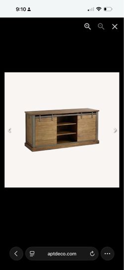 Rustic Wood TV Console with Sliding Barn Doors