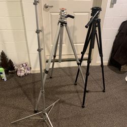 Camera Tripod And Professional Light Stands-excellent Condition !