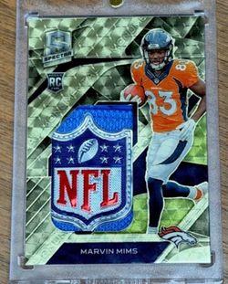 Marvin Mims 1/1 Rookie 2023 Spectra Gold Vinyl NFL Shield RC Broncos #MME-MAM