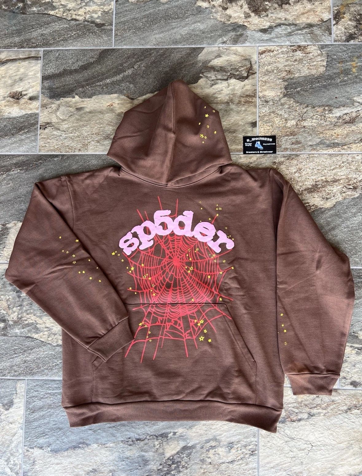 Sp5der Web Hoodie Brown Size Medium Fast Shipping! BRAND NEW!