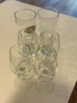 Wine glasses and beer glasses