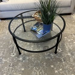 Tanner Round Coffee Table, Blackened Bronze, 36”L
