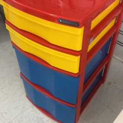 Plastic 4-Drawer Chest with Casters