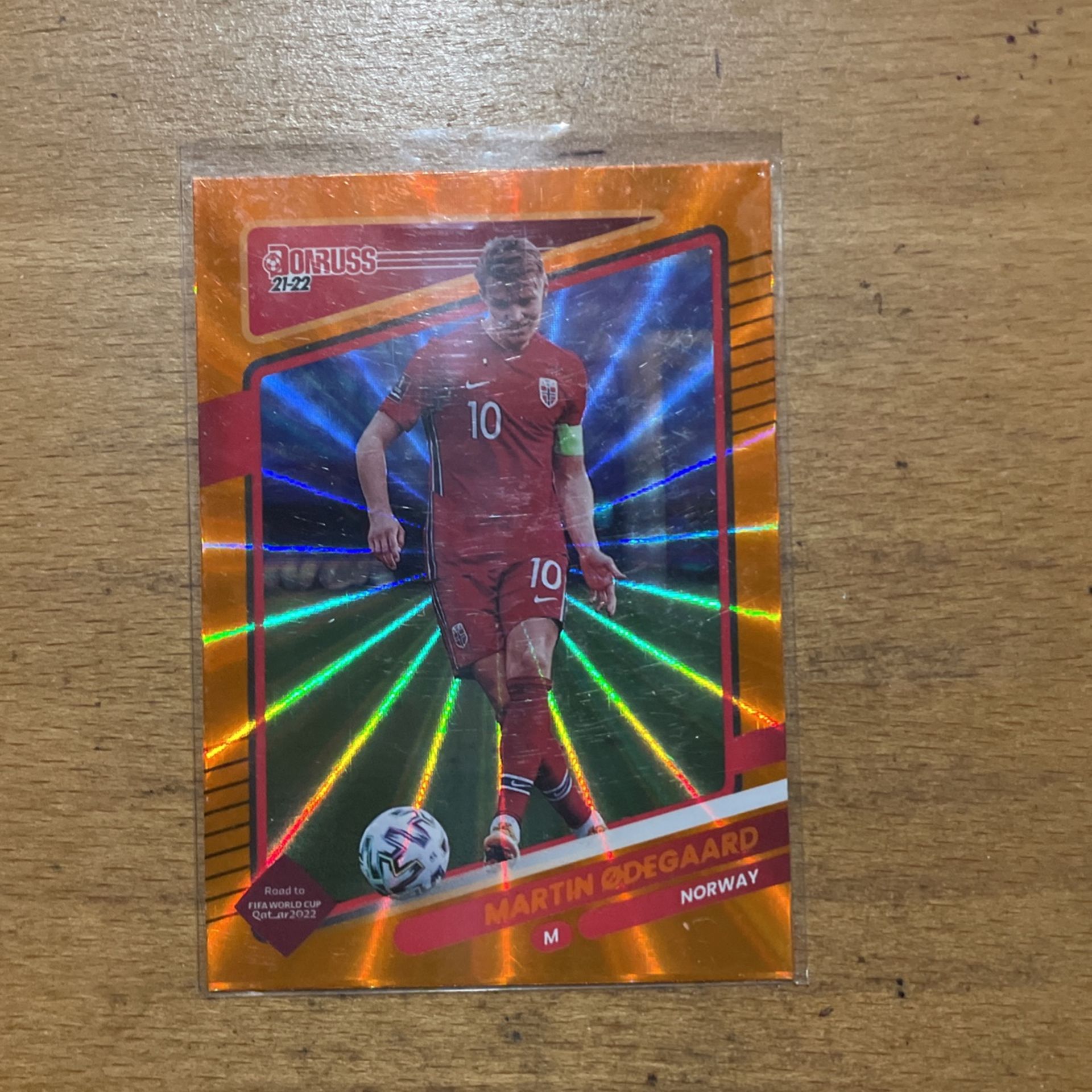 2022 DONRUSS MARTIN ODEGAARD ORANGE LASER CARD