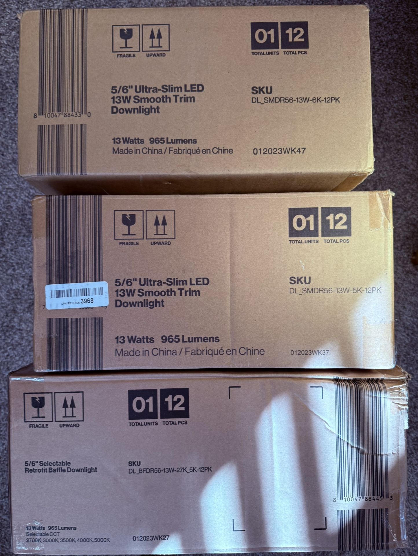 Set Of 3 Recess Lights 