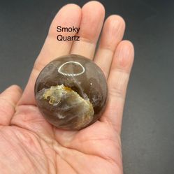 Smoky Quartz Genuine Palm Stone from Brazil 59g