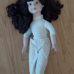 Vintage Porcelain Doll 1950 .