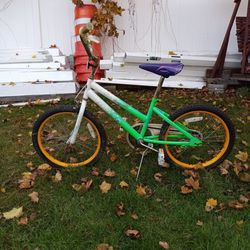 Green And White Girl's Bike 