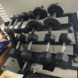 Weights and rack for sale