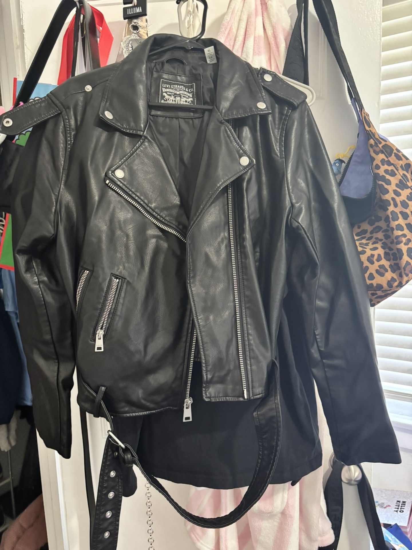 Levi’s Women’s  Faux Black Leather Jacket 