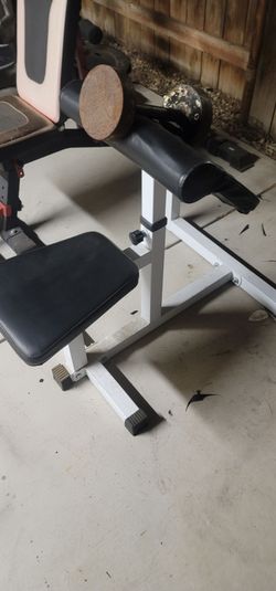 Preacher curl bench with 30pd Dumbell